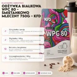 Odżywka Białkowa WPC 80 – Śmietankowo Mleczny 750g – KFD