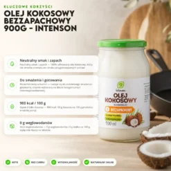 Olej Kokosowy Bezzapachowy 900g – Intenson