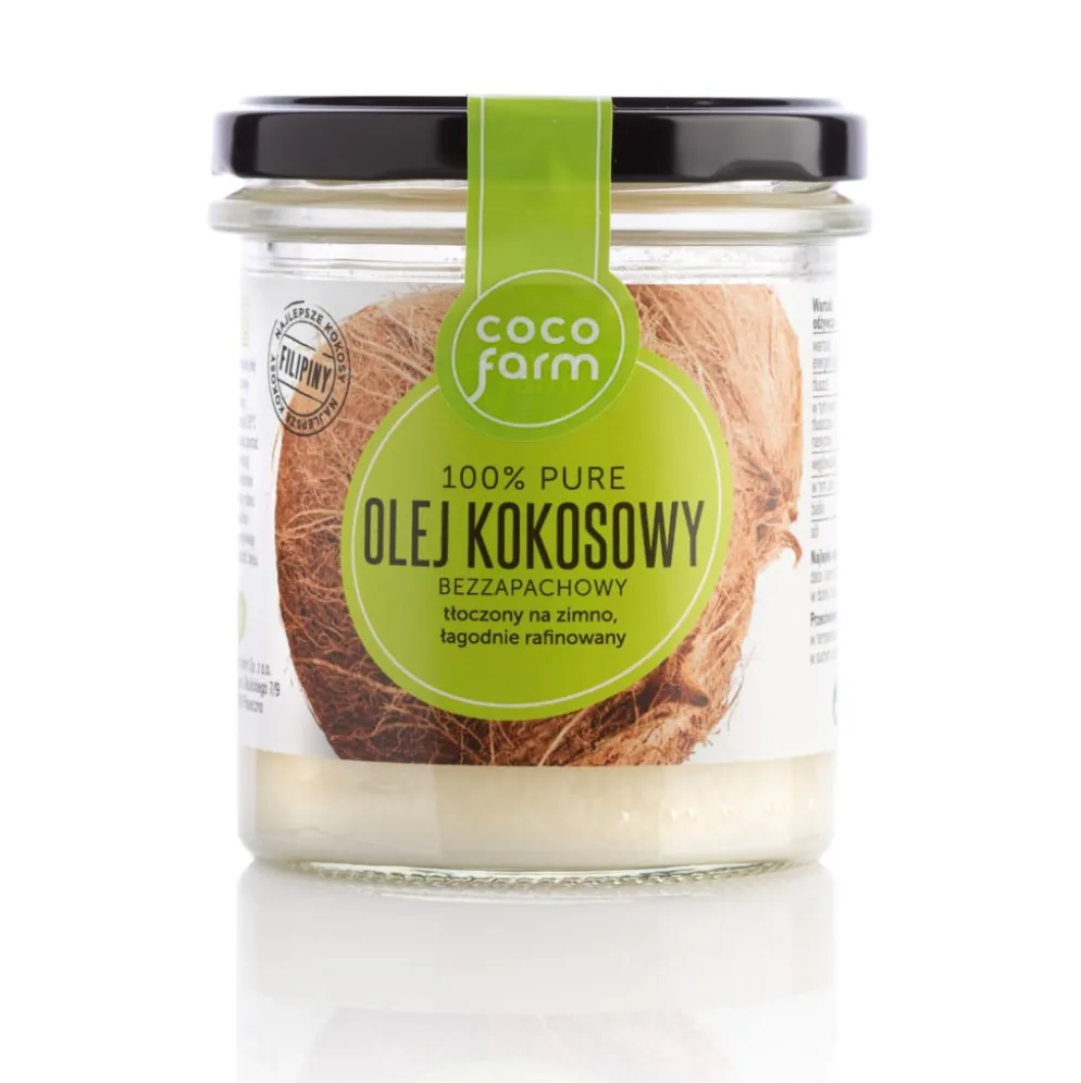 Olej Kokosowy 100% Bezzapachowy Tłoczony na Zimno 240g – Coco Farm