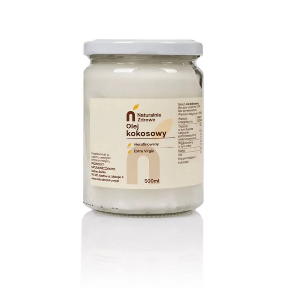 Olej Kokosowy Nierafinowany Extra Virgin 500ml – Naturalnie Zdrowe