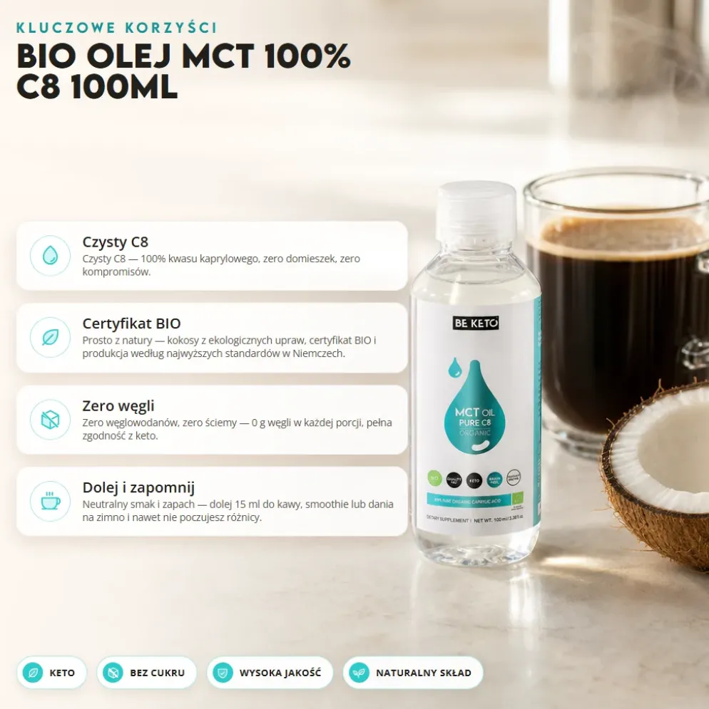 Olej MCT BIO C8 100ml – BeKeto