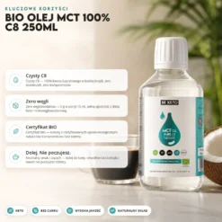 Olej MCT BIO 100% C8 250ml – BeKeto