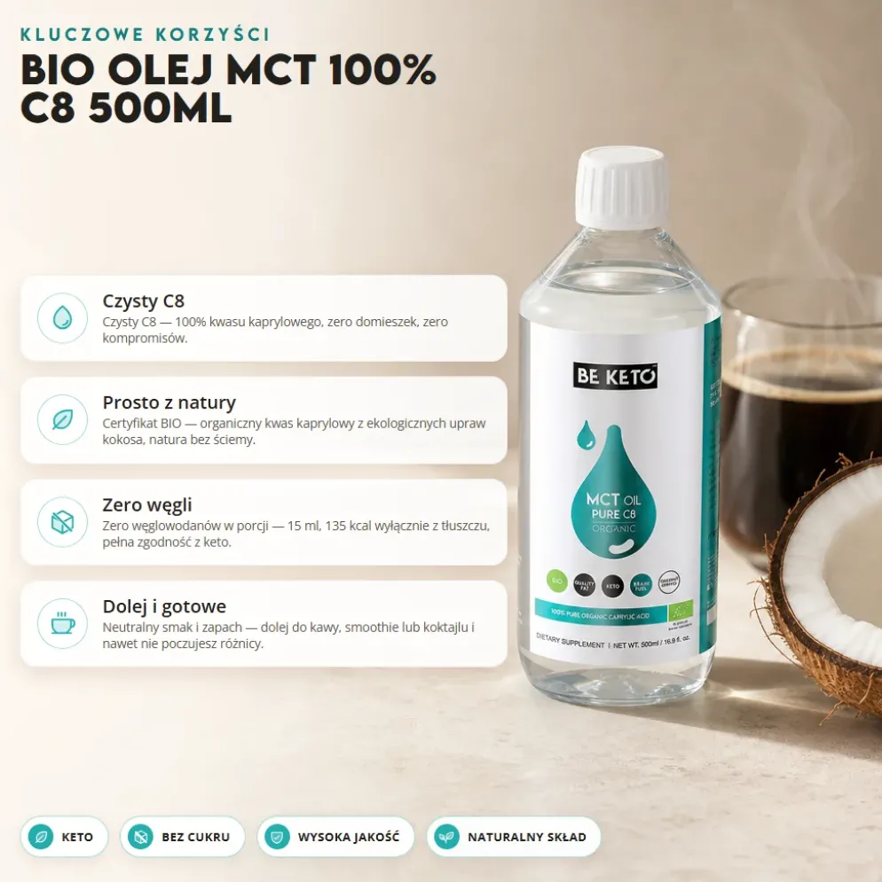Olej MCT BIO C8 500ml – BeKeto
