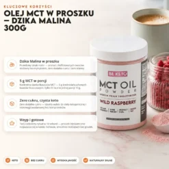 Olej MCT w Proszku – Dzika Malina 300g – BeKeto