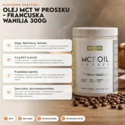 Olej MCT w Proszku – Francuska Wanilia 300g – BeKeto