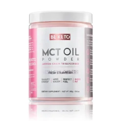 Olej MCT w Proszku – Świeża Truskawka 300g – BeKeto