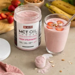Olej MCT w Proszku – Świeża Truskawka 300g – BeKeto