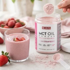 Olej MCT w Proszku – Świeża Truskawka 300g – BeKeto