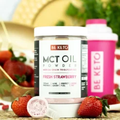 Olej MCT w Proszku – Świeża Truskawka 300g – BeKeto
