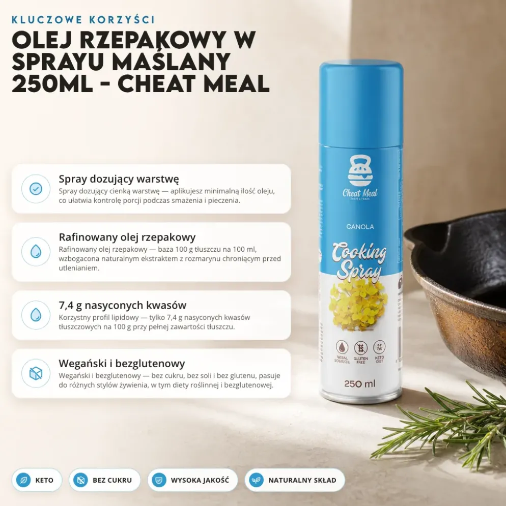 Olej Rzepakowy w Sprayu Maślany 250ml – Cheat Meal