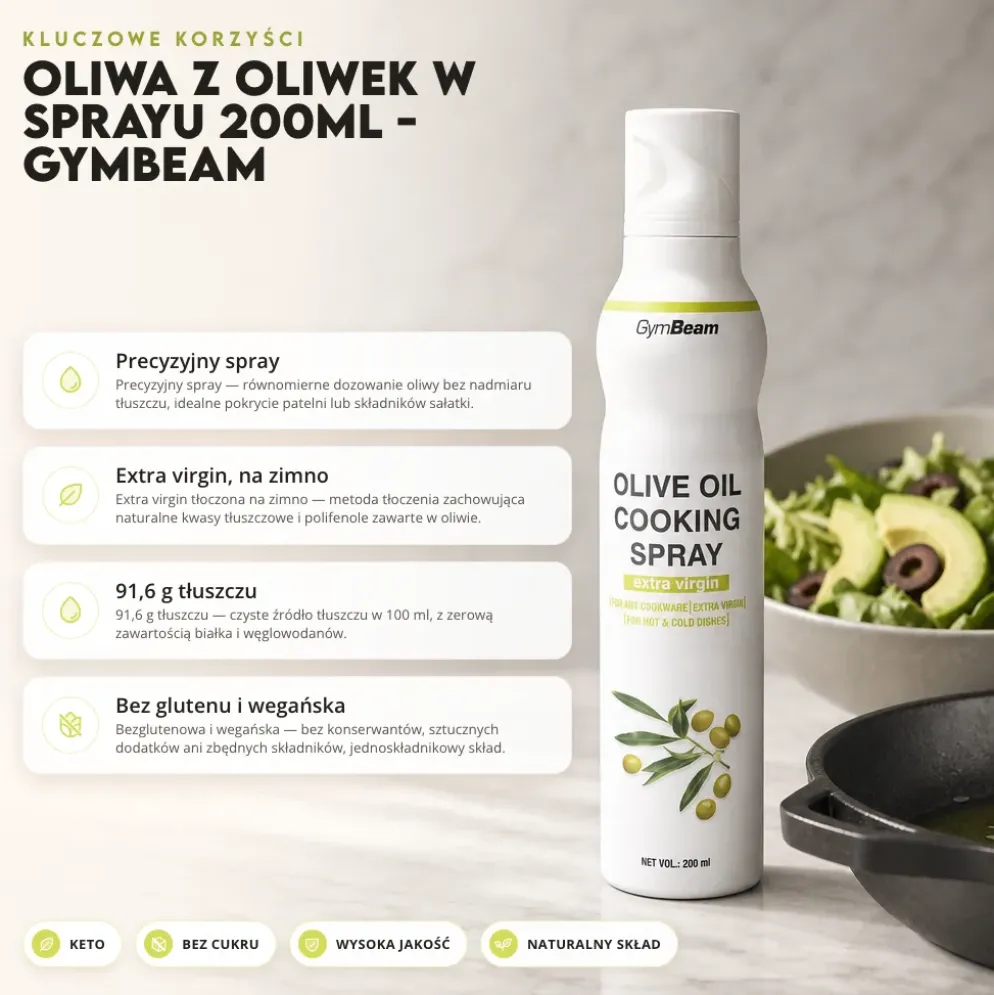 Oliwa z Oliwek w Sprayu 200ml – GymBeam