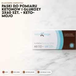 Paski do Pomiaru Ketonów i Glukozy 2×60 szt. – KETO-MOJO