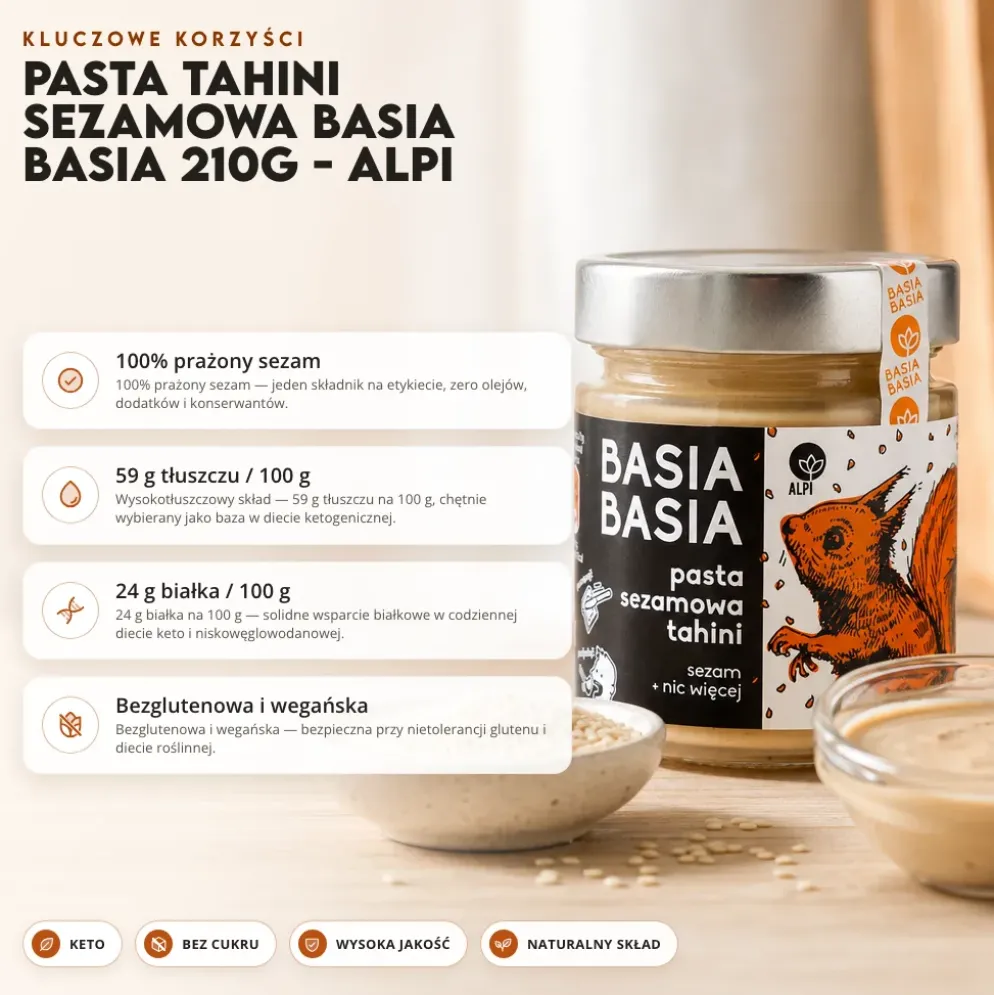 Pasta Tahini Sezamowa Basia Basia 210g – Alpi