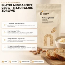 Płatki Migdałowe 250g – Naturalnie Zdrowe