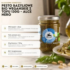 Pesto Bazyliowe BIO Wegańskie z Tofu 130g – Alce Nero