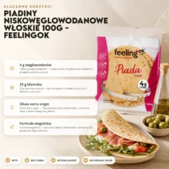 Piadiny Niskowęglowodanowe Włoskie 100g – FeelingOK
