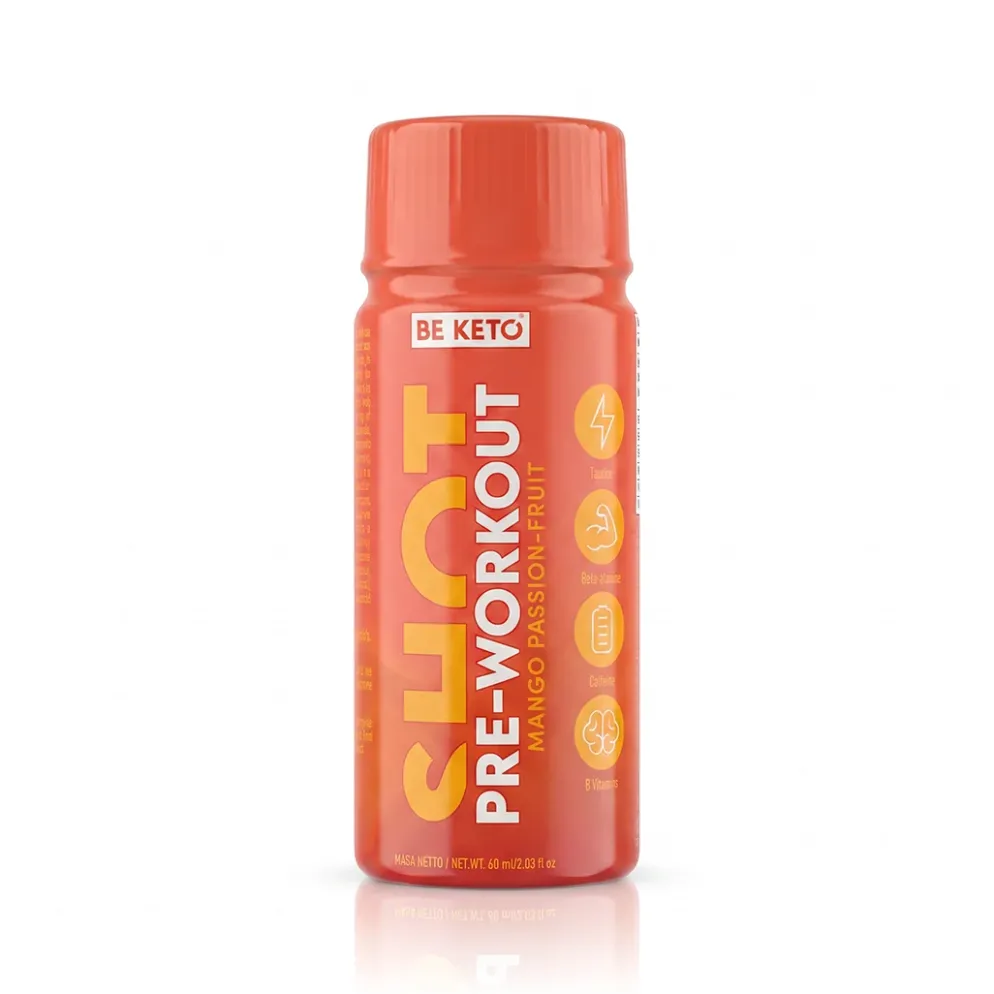 Shot Przedtreningowy – Mango & Marakuja 60ml – BeKeto
