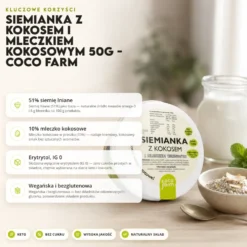 Siemianka z Kokosem i Mleczkiem Kokosowym 50g – Coco Farm