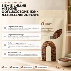 Siemię Lniane Mielone Odtłuszczone 1kg – Naturalnie Zdrowe