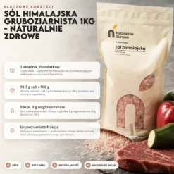 Sól Himalajska Gruboziarnista 1kg – Naturalnie Zdrowe