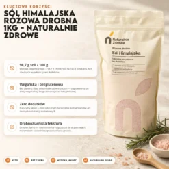Sól Himalajska Różowa Drobna 1kg – Naturalnie Zdrowe