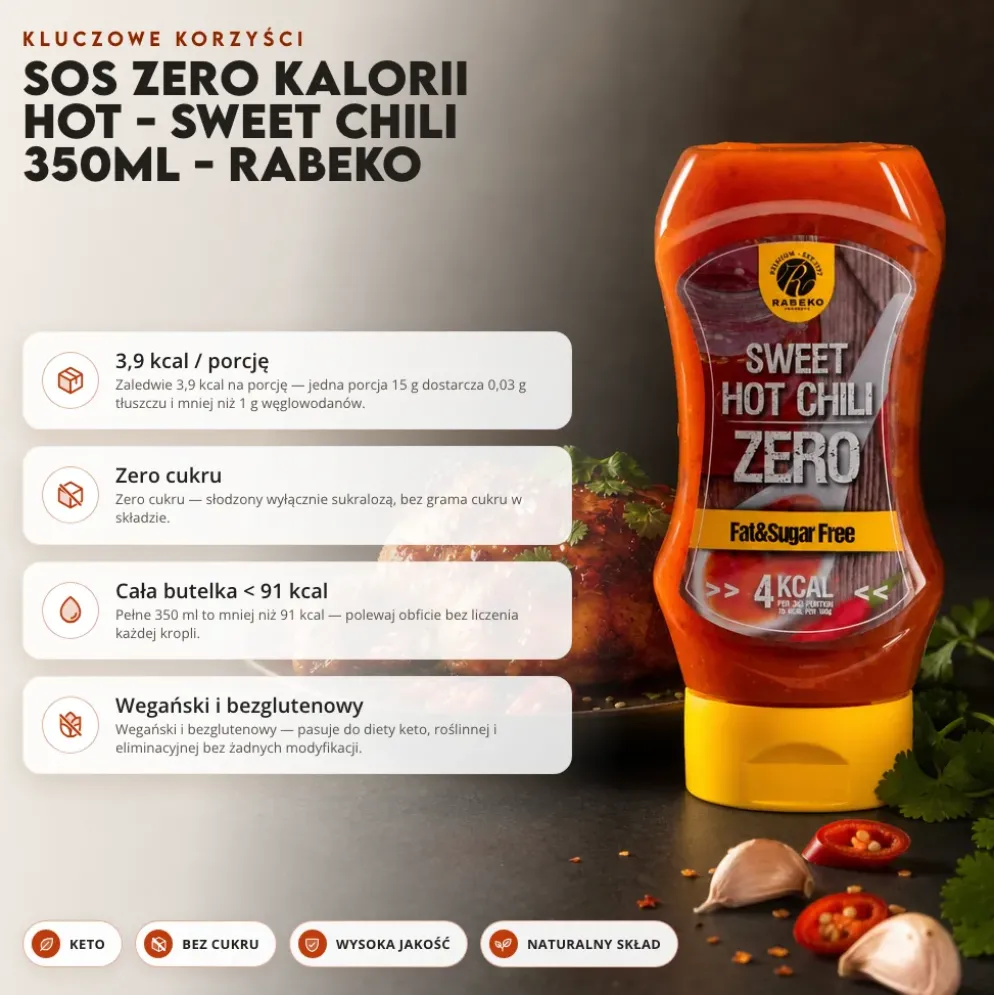 Sos Zero Kalorii Hot – Sweet Chili 350ml – Rabeko