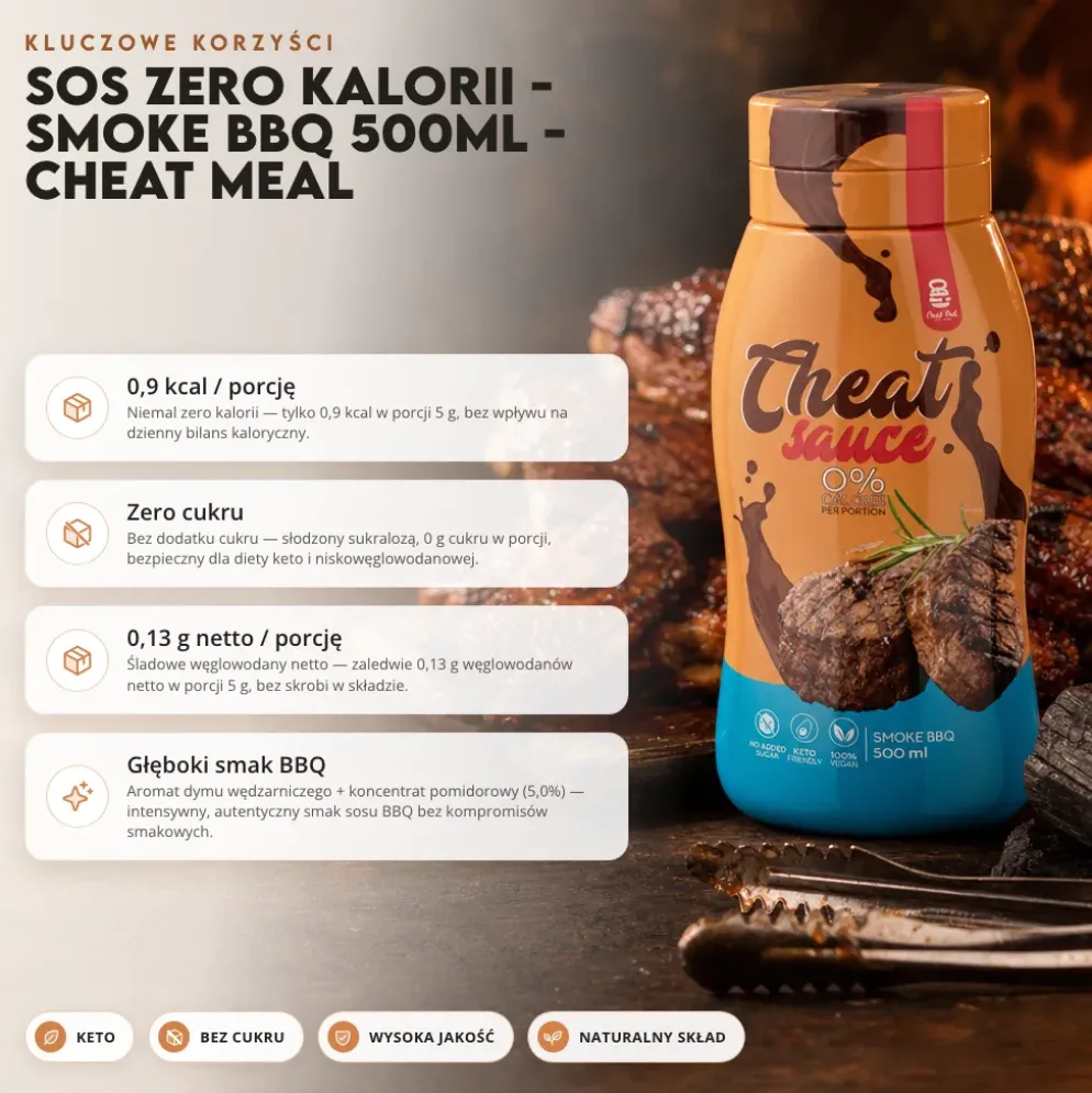 Sos Zero Kalorii – Smoke BBQ 500ml – Cheat Meal