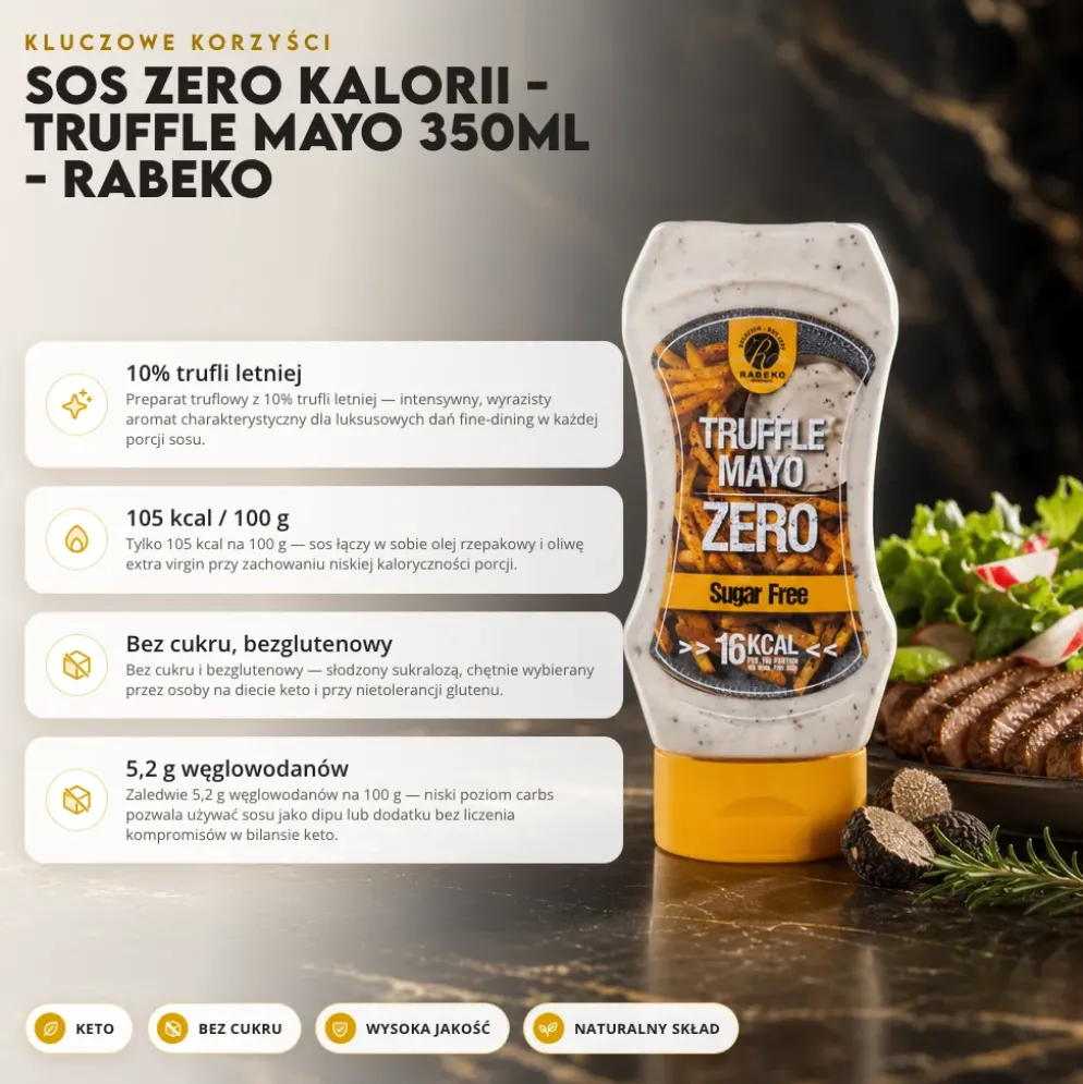 Sos Zero Kalorii – Truffle Mayo 350ml – Rabeko