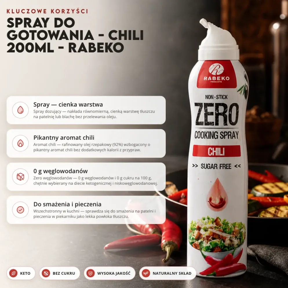 Spray do Gotowania – Chili 200ml – Rabeko