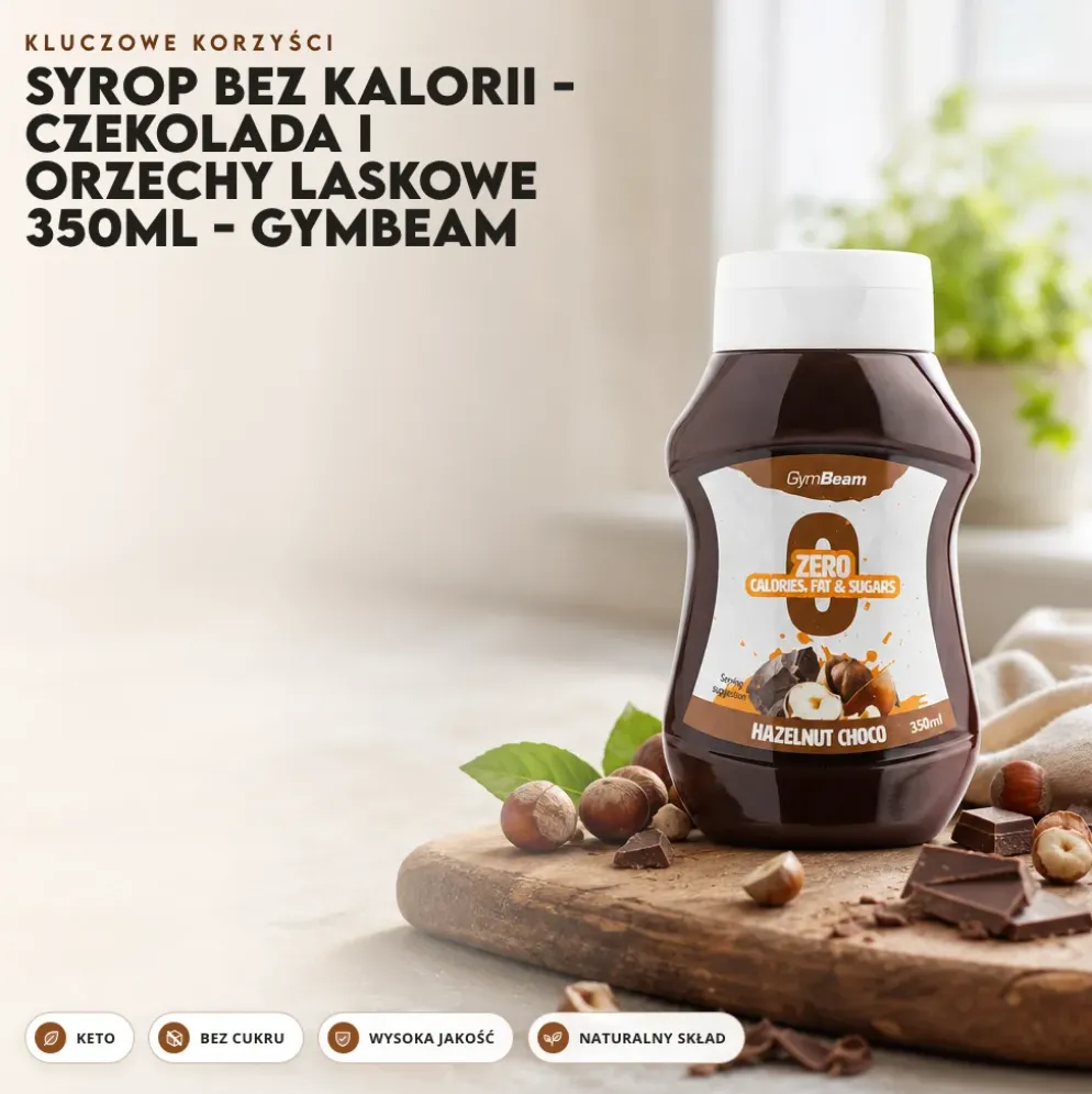 Syrop Bez Kalorii – Czekolada i Orzechy Laskowe 350ml – GymBeam
