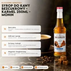 Syrop do Kawy Bezcukrowy – Karmel 250ml – Monin