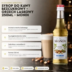 Syrop do Kawy Bezcukrowy – Orzech Laskowy 250ml – Monin