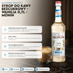 Syrop do Kawy Bezcukrowy – Wanilia 0,7l – Monin