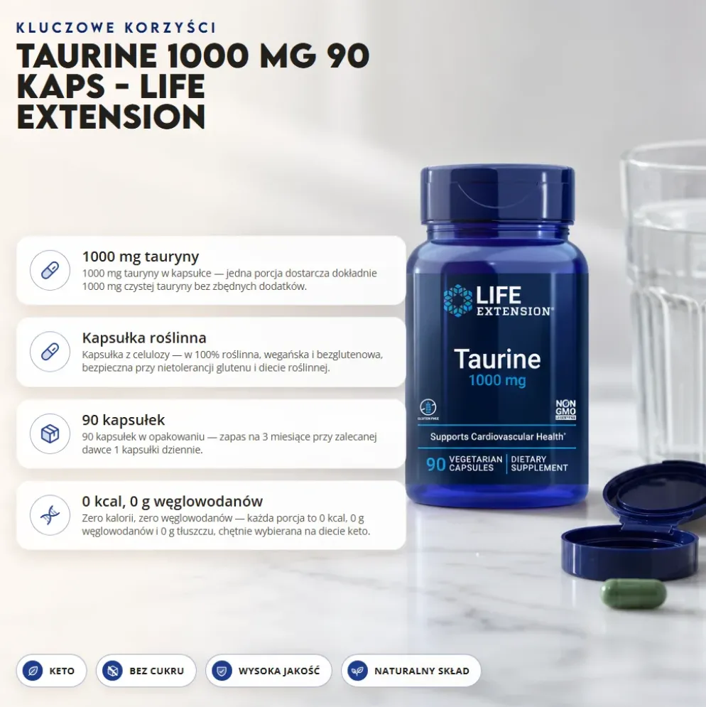 Taurine 1000 mg 90 kaps – Life Extension