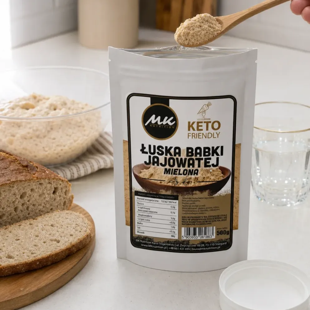 Łuska Babki Jajowatej Mielona 500g – MK Nutrition