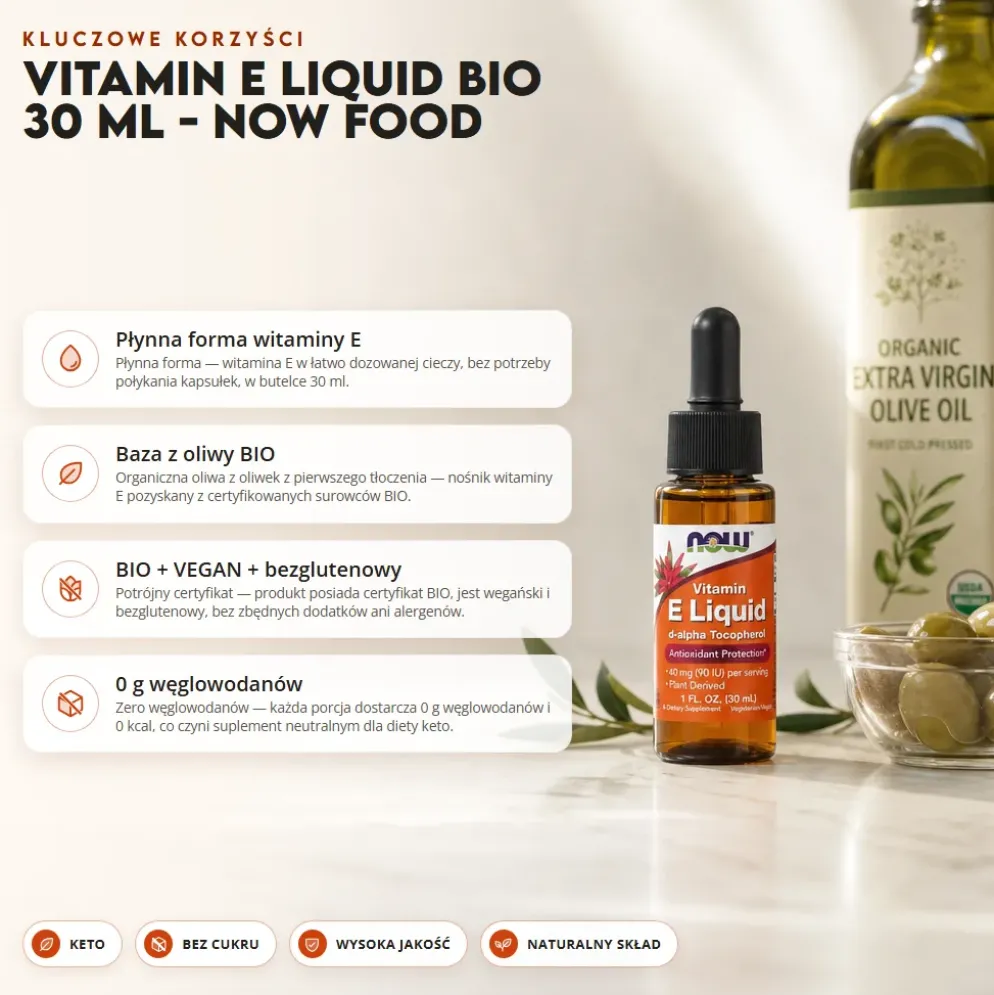 Vitamin E Liquid BIO 30 ml – Now Food