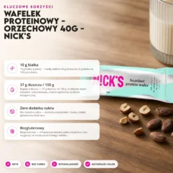 Wafelek Proteinowy – Orzechowy 40g – Nick’s