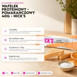 Wafelek Proteinowy – Pomarańczowy 40g – Nick’s